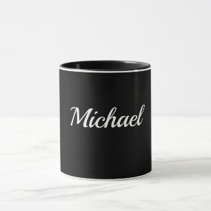 Mug Modèle Noir-Noir, Écriture Blanche,