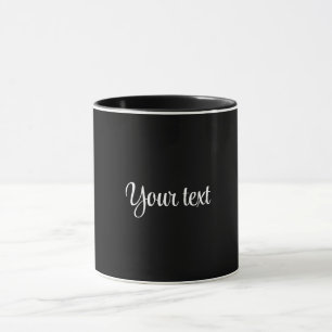 Mug MODÈLE - Noir solide avec script blanc