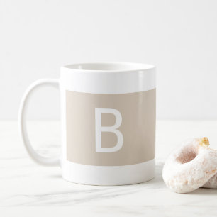 Mug Modèle Personnalisé Premier Monogramme Moderne Tan
