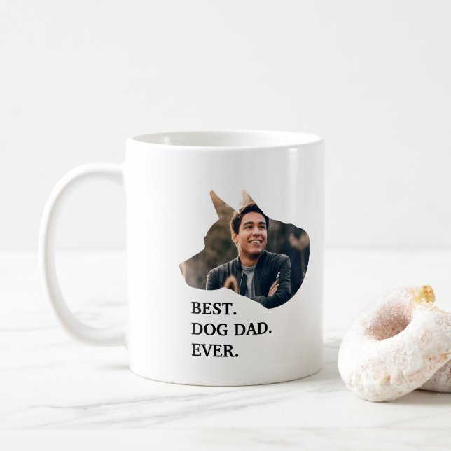 Mug Modèle photo de chien personnalisé moderne (Avec donut)