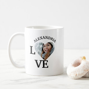 Mug Modèle photo de coeur personnalisé moderne