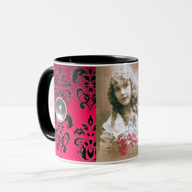 MUG MODÈLE PHOTO DE JEU BLACK RED DAMASK (Devant gauche)