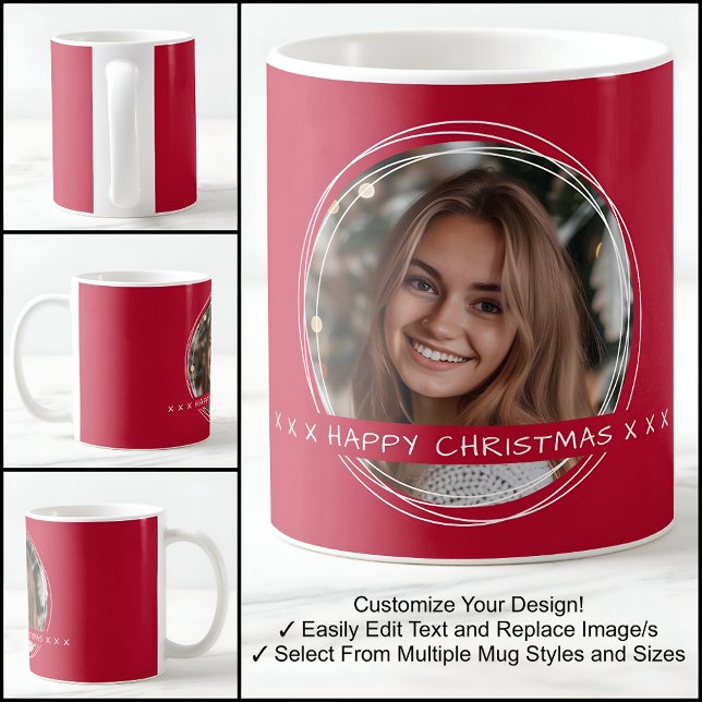 Mug Modèle Photo Message Keepsaké Noël Rouge C81 (Créateur téléchargé)