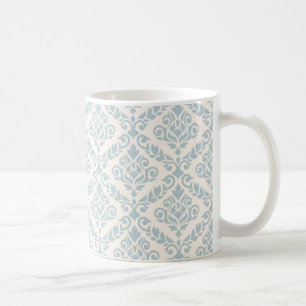Mug Modèle Prima Damask bleu sur crème