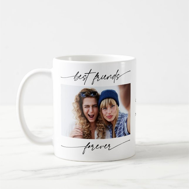 Mug Modern Best Friend Forever Photo Script Typographi (Gauche)