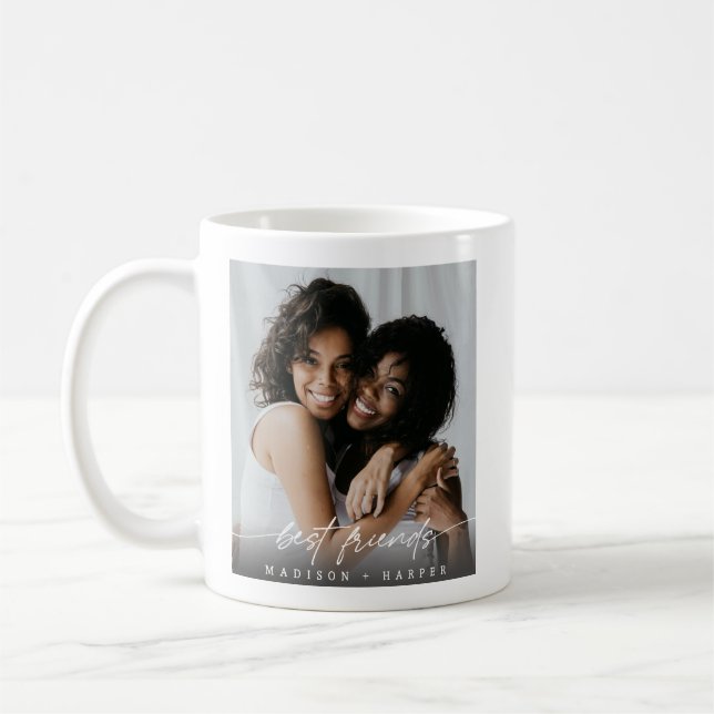 Mug Modern Best Friends BFF Photo Script (Gauche)
