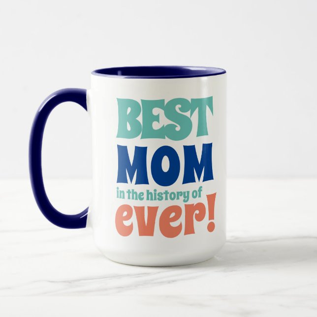 Mug Modern Best Maman Ever Enfants Nom Fête de la mère (Gauche)