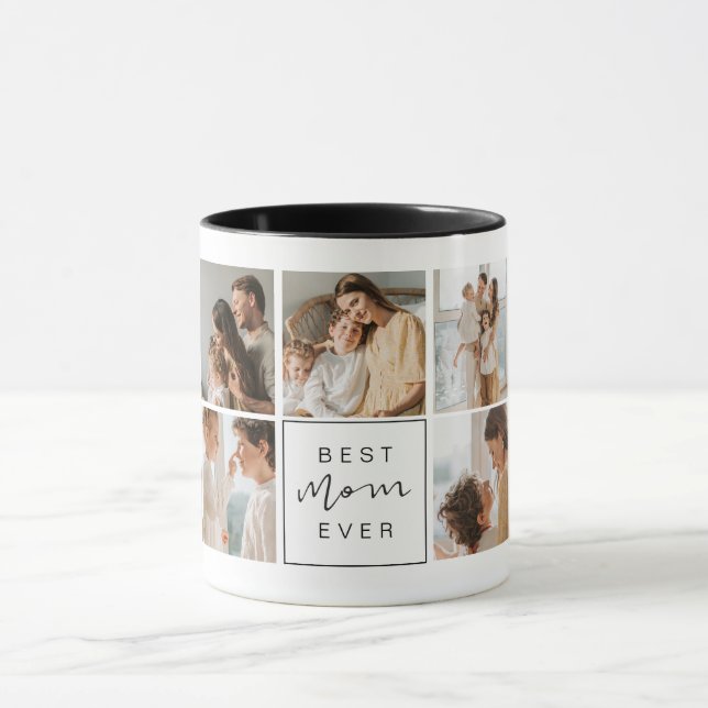 Mug Modern Best Maman Jamais Custom Photo Café (Centre)