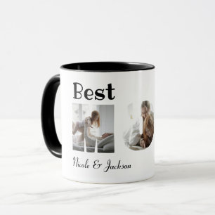 Mug Modern Best Mom Ever 3 Photos Collage Blanc