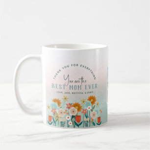 Mug Modern Best Mom Ever Floral Photo Collage