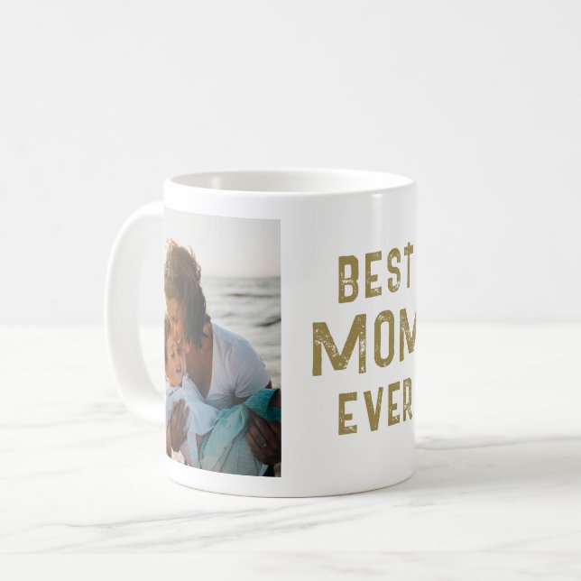 Mug Modern Best Mom Ever Mère`s Day Photo (Devant gauche)