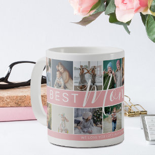 Mug Modern Best Mom Ever Photo Collage et nom/s