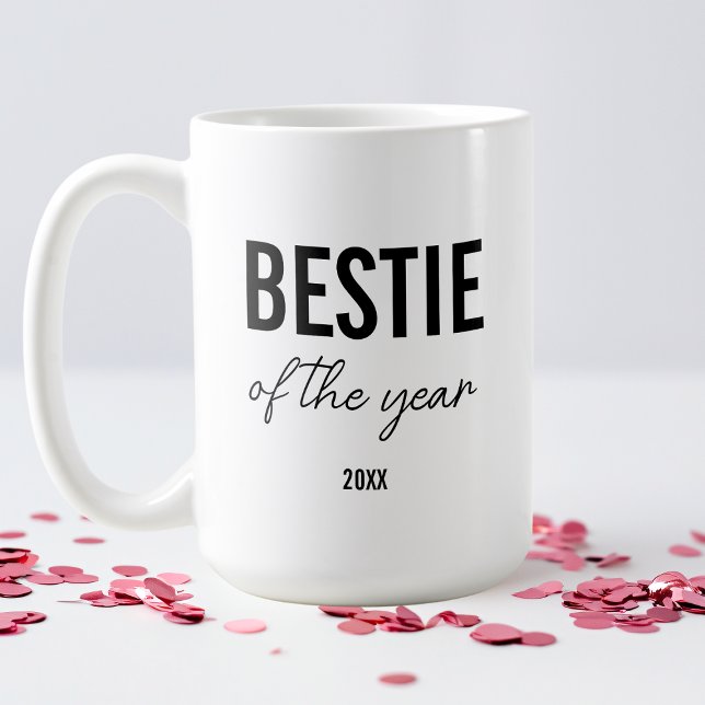 Mug Modern Black Typography Simple Personalized Bestie (Modern Black Typography Simple Personalized Bestie Coffee Mug)