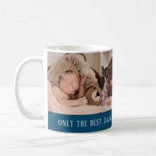 Mug Modern Blue 3 Photo Collage pour grand-père