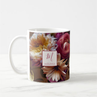 Mug Modern Bold Rustic Floral | Monogram Gift