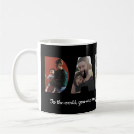 Mug Modern Daddy 5 Photo Collage Fête des pères noir