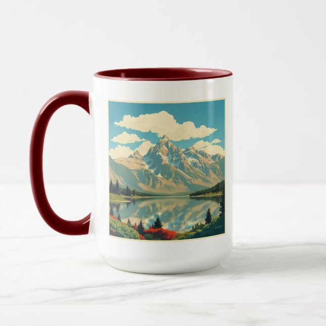 Mug Modern Grand Teton Alpine Zen Personalized (Gauche)