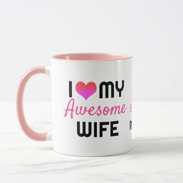 Mug Modern I Love My Awesome Wife Saint Valentin (Gauche)