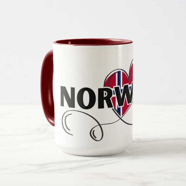 Mug Modern Love Norvège Drapeau scandinavie Souvenir (Devant gauche)