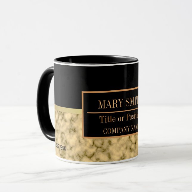 Mug Modern Marble Business Ajouter un nom (Devant gauche)