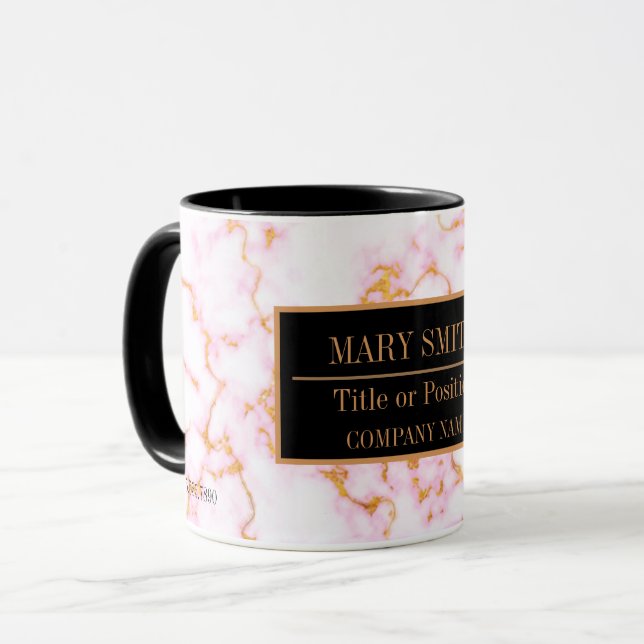 Mug Modern Marble Business Ajouter un nom (Devant gauche)