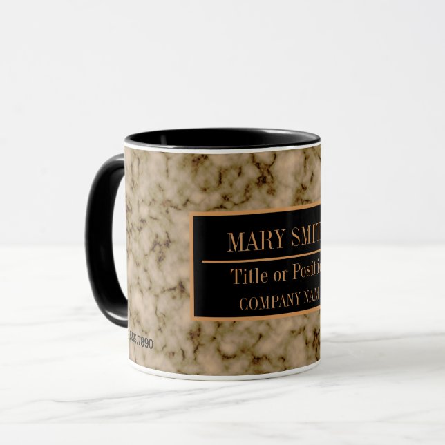 Mug Modern Marble Business Ajouter un nom (Devant gauche)