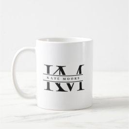 Mug Modern Monogram Initials Professional Black White