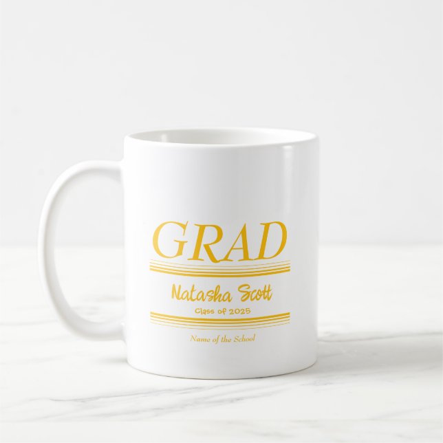 Mug Modern Personalized grad school Graduation (Gauche)