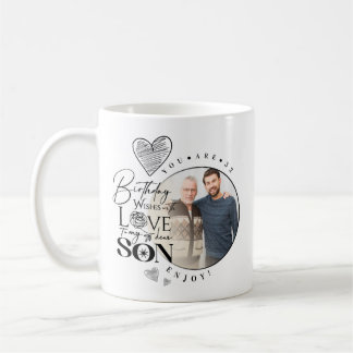 Mug Modern Son , grandson Birthday Typography Photo