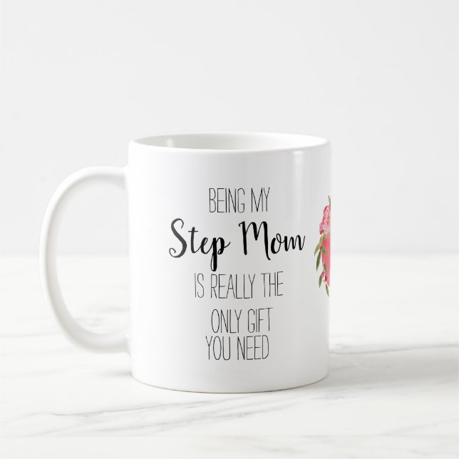 Mug Modern Step Maman seulement cadeau coeur floral dr (Gauche)