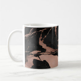 Mug Modern Trendy Black Rose Gold Marble