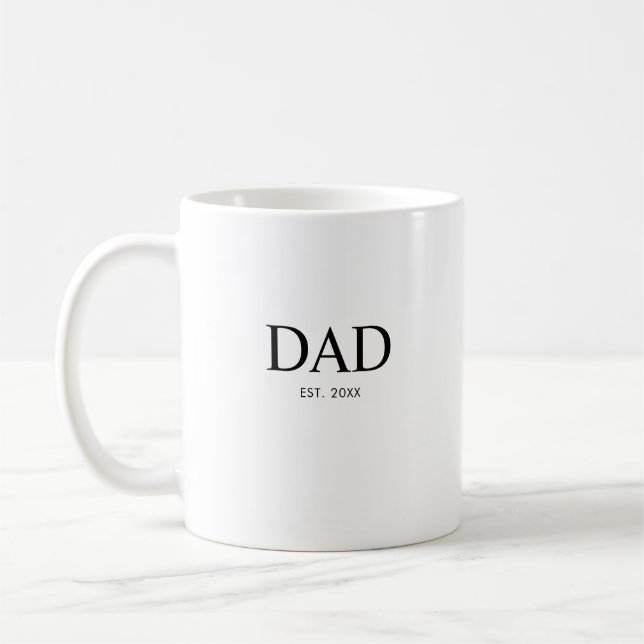 Mug Modern Typography Dad Established (Gauche)