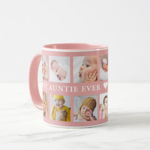 Mug Moderne 12 Photo Collage Meilleure Tante Jamais Ro
