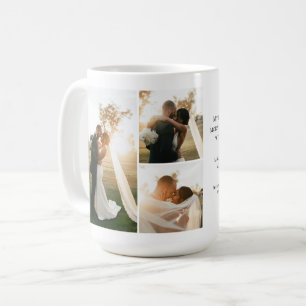 Mug Moderne 4 Photo Collage Mariage Couple Anniversair