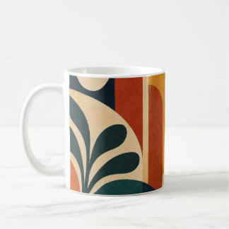 Mug Moderne Abstrait du Milieu du Siècle Soleil et Arc