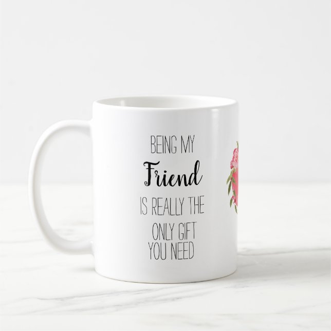 Mug Moderne, ami typographie florale coeur amusant ban (Gauche)
