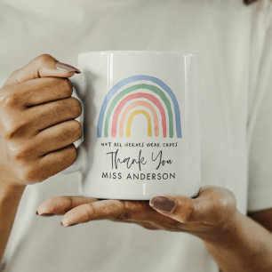 Mug Moderne aquarelle arc-en-ciel professeur merci cad