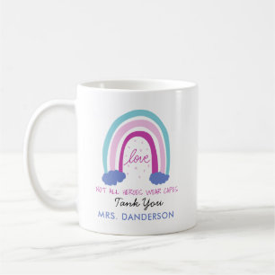 Mug Moderne aquarelle arc-en-ciel professeur merci cad