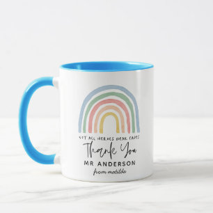 Mug Moderne aquarelle arc-en-ciel professeur merci cad