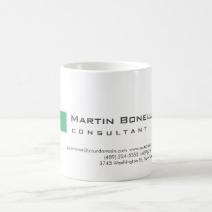 Mug Moderne Blanc Vert Simple Consultant