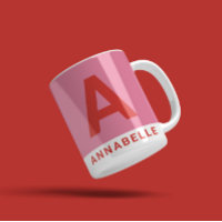 Moderne bold colorblock rose nom personnalisé coff