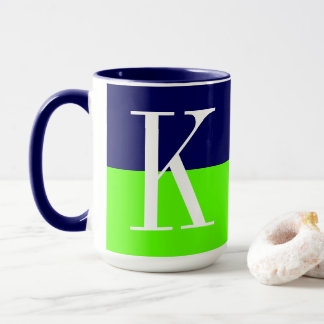 Mug Moderne Cool et Élégant Monogramme Deux Tons
