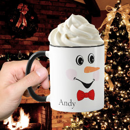 Mug Moderne Cute Custom Smiling visage Snowman
