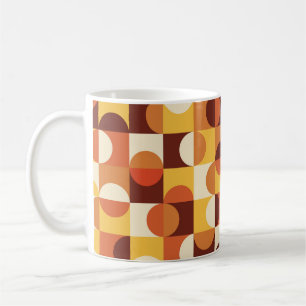 Mug Moderne du milieu du XXe siècle Demi-cercles jaune