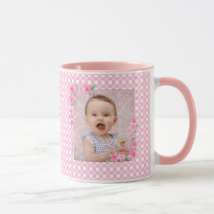 Mug Moderne élégant multi photo famille cercueil rose