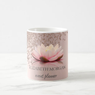 Mug Moderne Elégant Rose élégant Diamants Or Lotus