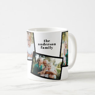 Mug Moderne élégante famille multi photo noir