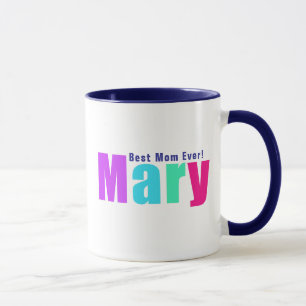 Mug Moderne et élégante couleur "Mary" Nom, Bleu profo