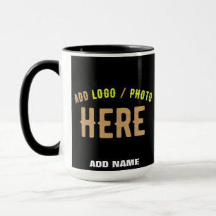 MUG MODERNE ET MODERNE PERSONNALISABLE NOIR VÉRIFIÉ
