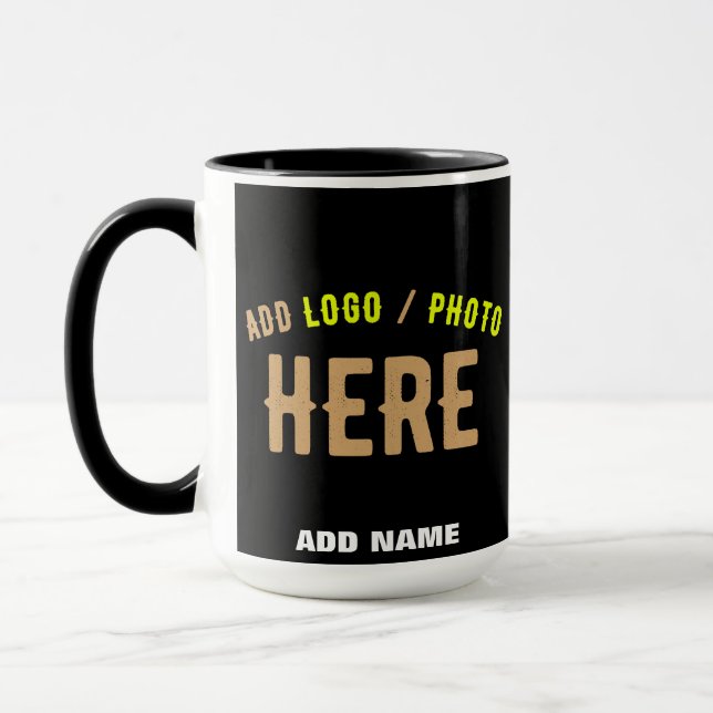 MUG MODERNE ET MODERNE PERSONNALISABLE NOIR VÉRIFIÉ (Gauche)